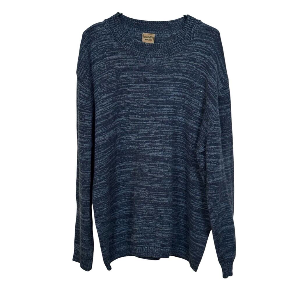 Vtg Scandia Woods XXL Blue Cardigan Nordic Skiing Sweater 2XL Winter Snow READ